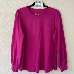 2/$20 • 0304 - DENIM&CO Women’s Jersey Round Neck Full Sleeve Curve Hem Top Fall